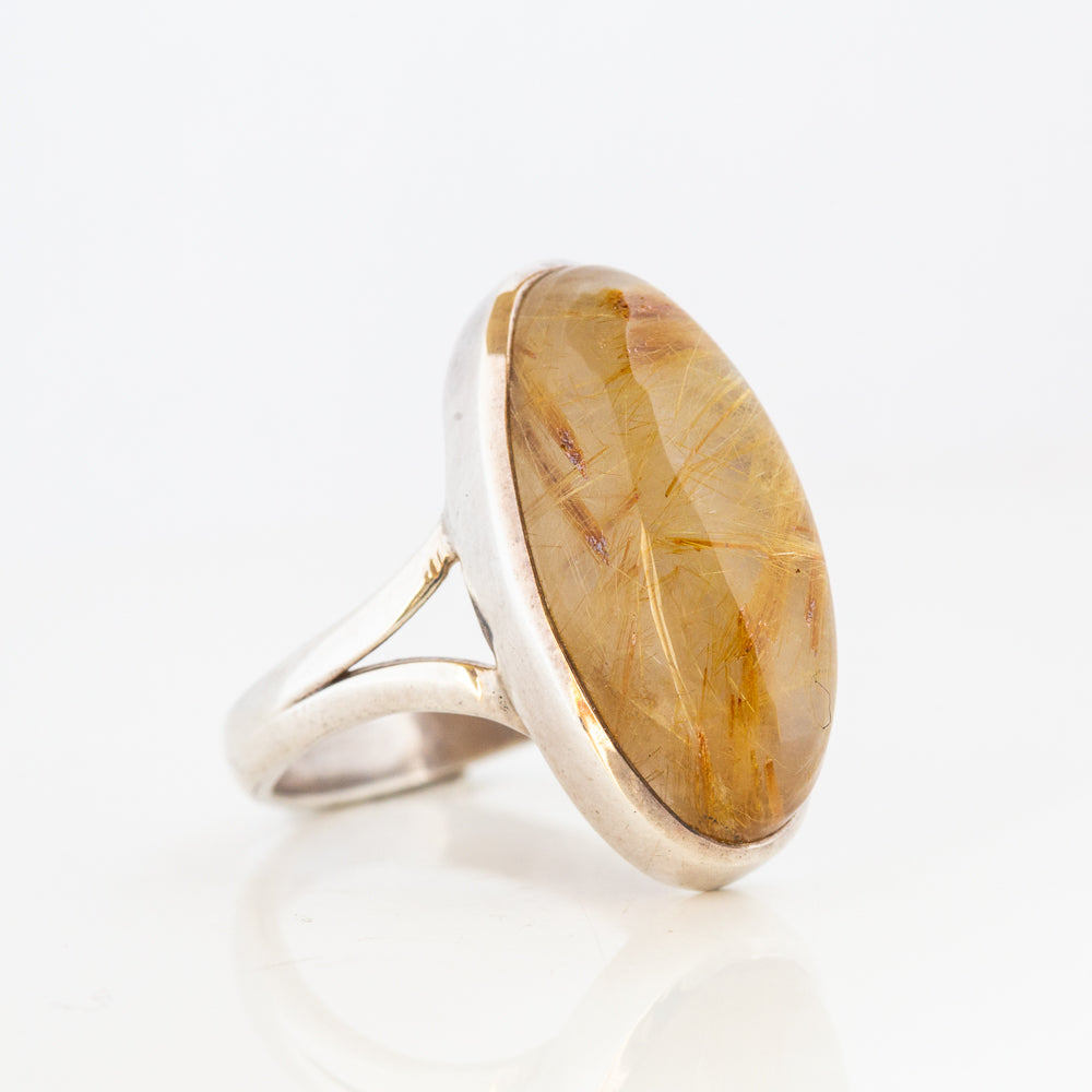 Golden Yellow Rutile Quartz oval cut ring - Victoria's Jewellery