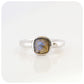 cushion cut labradorite ring in silver