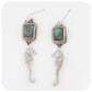 Labradorite and Seahorse Earrings in Sterling Silver