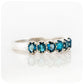 Oval cut London Blue Topaz Half Eternity Ring in Sterling Silver