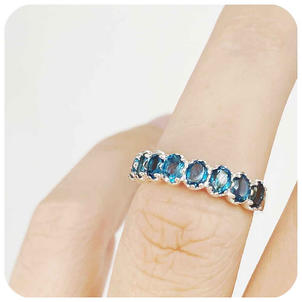 Diamond and topaz hot sale eternity ring