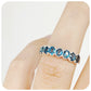 Oval cut London Blue Topaz Half Eternity Ring in Sterling Silver