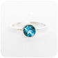 Round cut London Blue Topaz Solitaire Ring in Sterling Silver