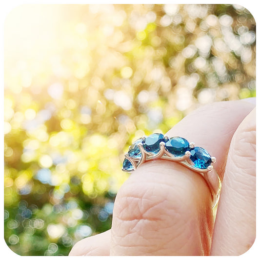 The Amanda, a London Blue Topaz Trellis Ring