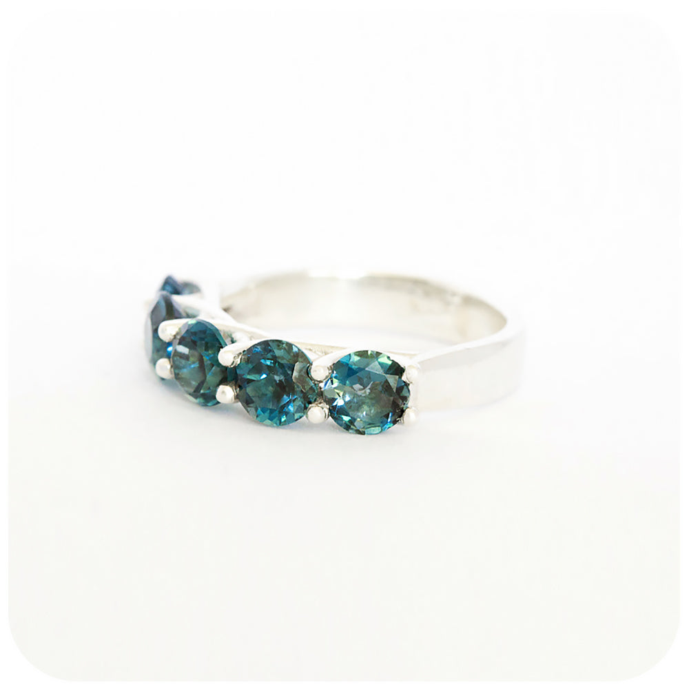 The Amanda, a London Blue Topaz Trellis Ring in Sterling Silver