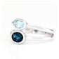 The Double Oval, London and Sky Blue Topaz Ring in Sterling Silver