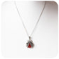 The Ladybird, Agate and Garnet Pendant and Chain in Sterling Silver
