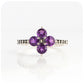 Amethyst and Marcasite Flower Ring in Sterling Silver