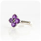 Amethyst and Marcasite Flower Ring in Sterling Silver