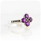 Amethyst and Marcasite Flower Ring in Sterling Silver