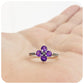 Amethyst and Marcasite Flower Ring in Sterling Silver