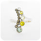 Blue Topaz and Peridot Ring in Sterling Silver with Marcasite