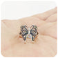 Sterling Silver Butterfly Ring with Marcasite gemstones - Victoria's Jewellery