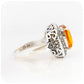 Cushion cut Citrine and Marcasite Ring in Sterling Silver