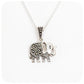 Sterling Silver Elephant Pendant and Chain with Marcasite Detail - Victoria's Jewellery