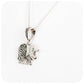 Sterling Silver Elephant Pendant and Chain with Marcasite Detail - Victoria's Jewellery