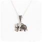 Twin Elephants Pendant and Chain with Marcasite in Sterling Silver - Victoria's Jewellery
