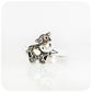 Black and White Cow Ring in Sterling Silver