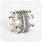 The Double Crown, Garnet and Marcasite Ring