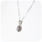 Garnet and Marcasite Flower Pendant and Chain in Sterling Silver