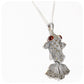 Exquisite Goldfish Pendant with Marcasite and Garnet in Sterling Silver