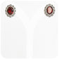 Oval cut Garnet and Marcasite Stud Earrings in Sterling Silver