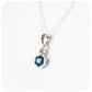 The Hexagon Pendant, London Blue Topaz and Marcasite in Sterling Silver