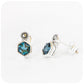 The Hexagons, London Blue Topaz and Marcasite Stud Earrings