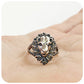 The Lion Ring in Sterling Silver with Marcasite