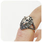 The Lion Ring in Sterling Silver with Marcasite