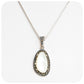 White Mother of Pearl and marcasite halo vintage Pendant - Victoria's Jewellery