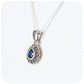 Pear cut Blue Sapphire and Marcasite Pendant