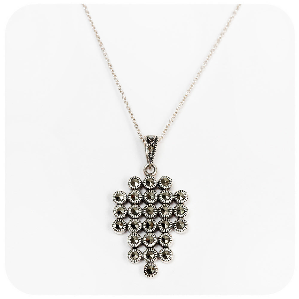 Dazzling Sterling Silver and Marcasite Pendant