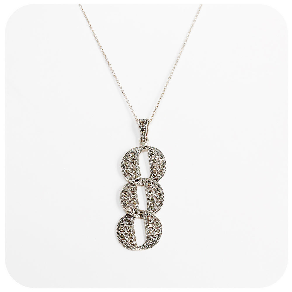 Dangling Marcasite Pendant and Chain