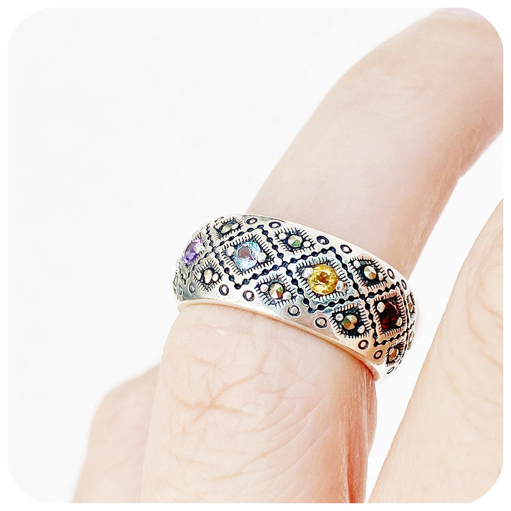 Marcasite on sale eternity rings