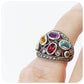 oval cut rainbow pride vintage inspired ring