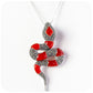 The Snake, Red Agate and Marcasite Brooch and Pendant