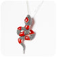 The Snake, Red Agate and Marcasite Brooch and Pendant