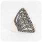 The Wave Marcasite Ring in Sterling Silver