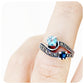 The Ocean, Sapphire and Sky Blue Topaz Ring