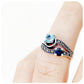 The Ocean, Sapphire and Sky Blue Topaz Ring