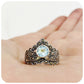 Round cut Sky Blue Topaz Crown Style Ring - Victoria's Jewellery