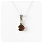 Round cut Smoky Quartz and Marcasite Pendant