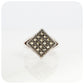 Sterling Silver Square Ring with Marcasite Detail