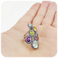 The Rainbow Multi-Colour Ring in Sterling Silver with Marcasite