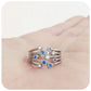 Blue Sapphire and Moissanite Cluster Ring - Victoria's Jewellery