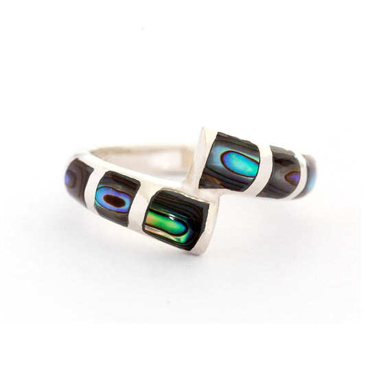 Blue and Green Rainbow Mother of Pearl Ring
