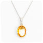 Honey Yellow Oval Citrine Pendant In Sterling Silver - 20x14mm - Victoria's Jewellery