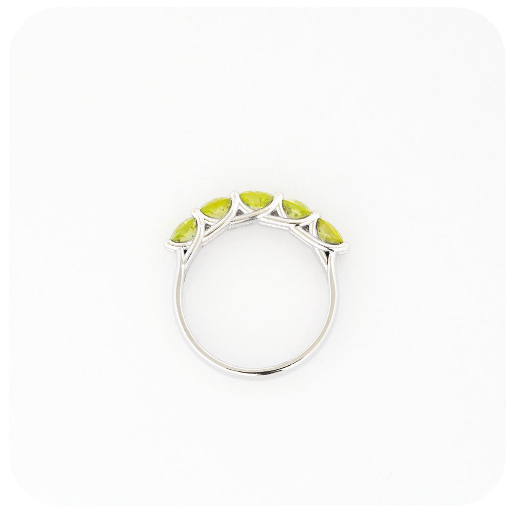The Amanda, a Peridot Trellis Ring in Sterling Silver