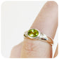 Oval cut Peridot Solitaire Ring in Sterling Silver